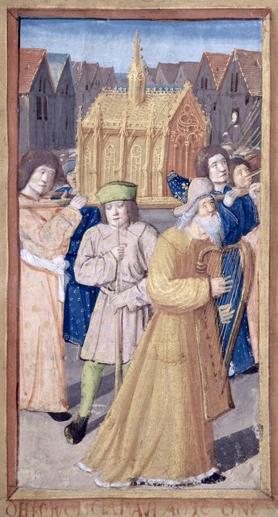 Fol.56r Daavid ja liitonarkki, Heures a lUsage de Rome tekijältä French School