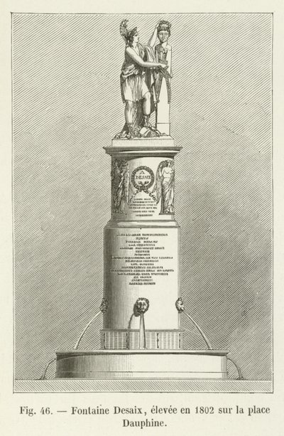 Fontaine Desaix, pystytettiin vuonna 1802 Place Dauphine -aukiolle tekijältä French School