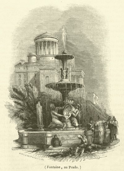 Fontaine, au Prado (kaiverrus) tekijältä French School