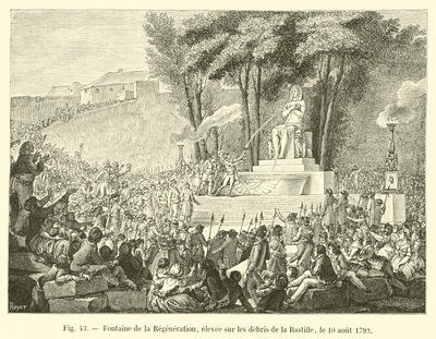 Uudelleensyntymisen suihkulähde, pystytetty Bastillen rauniolle, 10. elokuuta 1792 tekijältä French School
