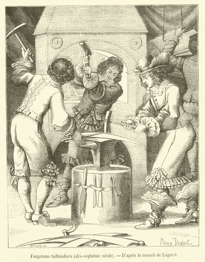 Työkaluseppät, 1600-luku (kaiverrus) tekijältä French School