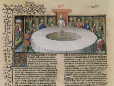 Fr.120 f.524v Pyöreän pöydän ritarit The Story of Lancelotista, La Quite de Saint Graalista tekijältä French School
