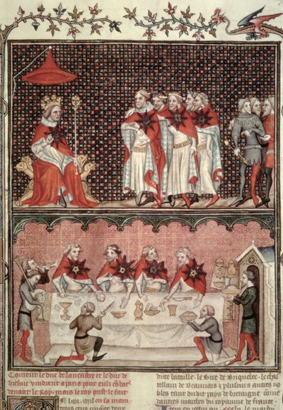 Fr 2813 fol.39 Dauphin Charles (1338-80) ja kolmen osavaltion edustajat, Grandes Chroniques de France, 1375-79 tekijältä French School