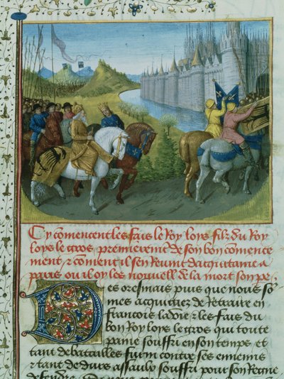 Fr 6465 f.22 Ludvig VII:n saapuminen Konstantinopoliin keisari Konrad III:n kanssa ristiretkien aikana, 1147-1149 (katso myös 154771) tekijältä French School