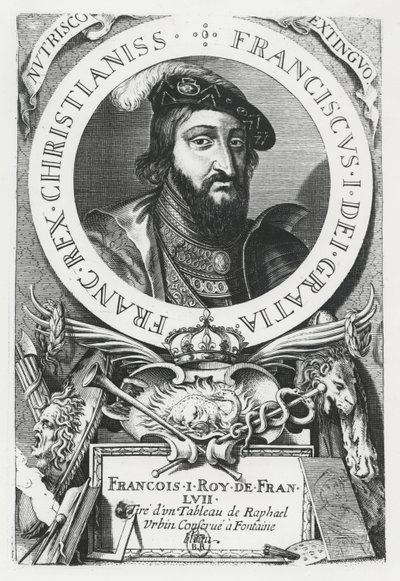 Francis I Ranskalainen (kaiverrus) tekijältä French School