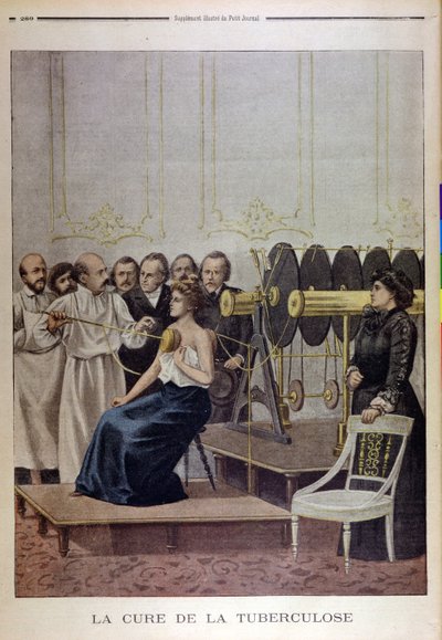 Francisque Crotte hoitaa tuberkuloosipotilasta sähköllä, Le Petit Journal, 1901 tekijältä French School