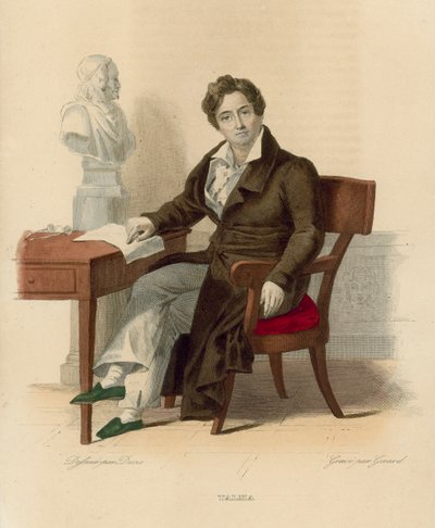 Francois-Joseph Talma (värillinen kaiverrus) tekijältä French School