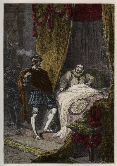 Francois 1er (1494-1547) yllättää Henry VIII:n (1491-1547) aamulla Camp du Drap d