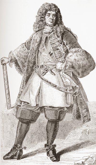 François de Neufville, 2ème duc de Villeroy, 1644 1730. Ranskalainen sotilas. Les Heures Libres, julkaistu 1908. tekijältä French School