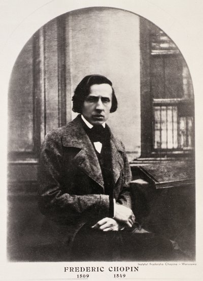 Frederic Chopin (1810-49) kaiverrettu daguerrotypiasta (syväpaino) tekijältä French School
