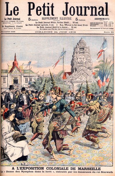 Ranskan siirtomaanäyttely Marseillessa - kuvitus Le Petite Journalille, 24. kesäkuuta 1906 (kaiverrus) tekijältä French School