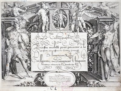 Ranskalainen kalligrafia: Teknologia, Guillaume the Gangneurin esikuva noin 1599. Pariisin kaupungin historiallinen kirjasto. tekijältä French School
