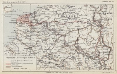 Pohjoinen kielellinen raja (väri litho) tekijältä French School