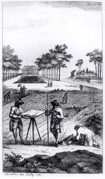 Dupain de Montessonin (n. 1720-90) La Science de lArpenteur -elokuva, julkaistu Pariisissa, 1766 tekijältä French School