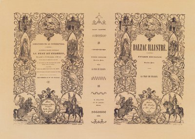 La Peau de Chagrinin etulevy, Delloyen ja Lecoun Honore de Balzacin (1799-1850) kuvitetusta painoksesta, 1838 tekijältä French School