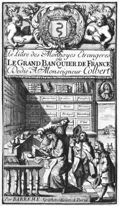 Le Grand Banquier de France tai Le Livre des Monnaies Etrangeres -elokuva, Bertrand Francois Barreme (1640-1703) 1600-luvun loppu tekijältä French School