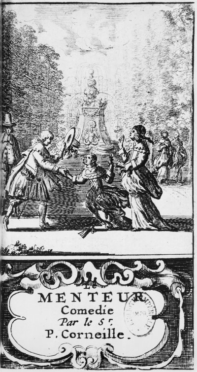 Pierre Corneillen (1606-84) Valehtelijan etukappale, julkaistu vuonna 1664, Amsterdam tekijältä French School