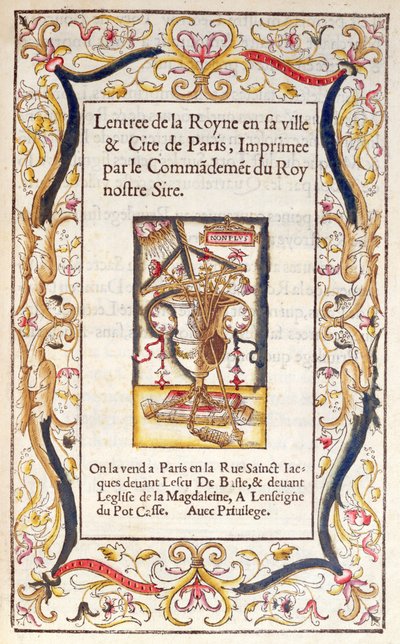 Etukappale kirjalle Marguerite de Navarren (1492-1549) saapumisesta Pariisiin vuonna 1531 tekijältä French School