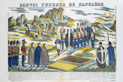 Napoleon-le-Grand Bonaparten (1769-1821) Funebre-saattue Sainte-Helenen saarella. Epinalin kuva tekijältä French School