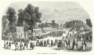 Huvipuisto Carre Marignylla, Champs Elysees, Pariisi (kaiverrus) tekijältä French School