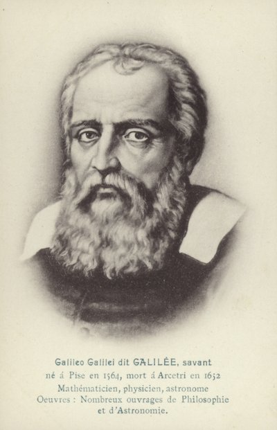 Galileo Galilei (1564-1642), italialainen fyysikko, matemaatikko ja tähtitieteilijä (litografia). tekijältä French School