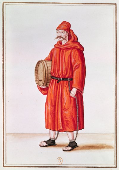 Galley Slave Venetsiasta (akvarelli paperille) tekijältä French School