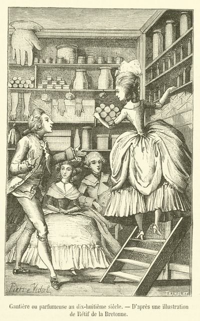 Gantière tai hajustevalmistaja 1700-luvulla (kaiverrus) tekijältä French School
