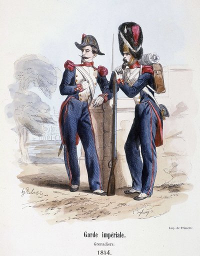 Keisarillinen kaarti: Grenadiers (1854) - ""History of the army"" toim. Parturi, Pariisi tekijältä French School
