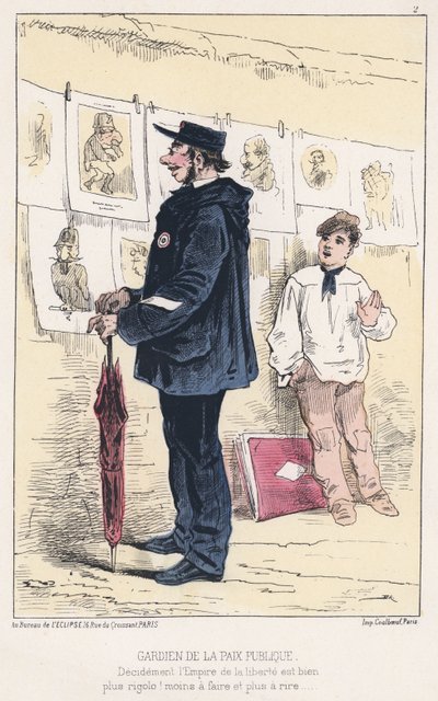 Julkisen rauhan vartija (värillinen kaiverrus) tekijältä French School