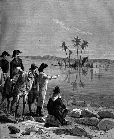 Gaspard Monge, Peluksen kreivi (1746 - 1818), ranskalainen matemaatikko Egyptin kampanjan (retkikunnan) aikana (1798-1801) havaitsi mirage-ilmiön. tekijältä French School