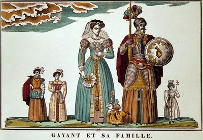 Gayant ja hänen perheensä, Imagerie de Lille (väri litho) tekijältä French School