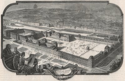 Yleiskuva Palais du Louvresta ja Tuileries