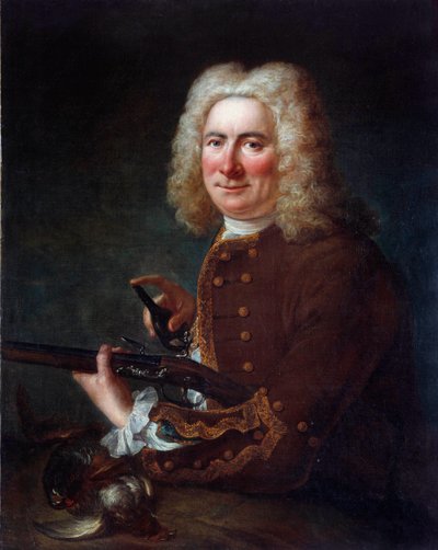 Herrasmies piikiviväärin kanssa. Anonyymi maalaus 1700-luvulta. Gien, Musee de la chasse - Gentleman with flintlock-ase. Anonyymi maalaus 1700-luvulta. Metsästysmuseo, Gien, Ranska tekijältä French School
