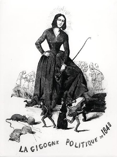 George Sand, poliittinen haikara, "Le Monde Illustre" tekijältä French School