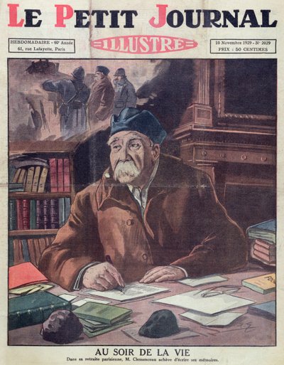 Georges Clemenceau (1841-1929) vanhuudessa, Le Petit Journalin kansi 10.11.1929 tekijältä French School