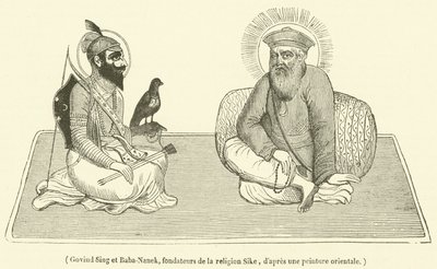 Govind Sing et Baba-Nanek, Siken uskonnon perustajat (kaiverrus) tekijältä French School