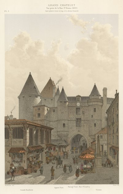 Grand Chatelet, Näkymä Rue St Denisiltä, ​​1800 tekijältä French School
