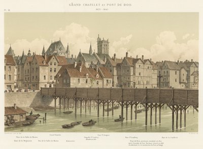 Grand Chatelet ja puinen silta, 1621-1645 tekijältä French School