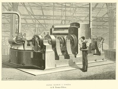 Grande Machine ja Lumiere de M Thomas Edison (kaiverrus) tekijältä French School