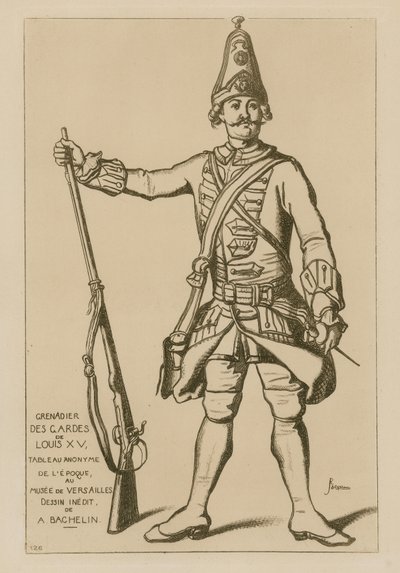 Ludvig XV:n vartijoiden kranaatieri tekijältä French School