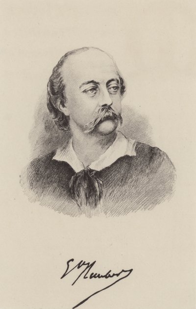 Gustave Flaubert, ranskalainen kirjailija (kaiverrus) tekijältä French School