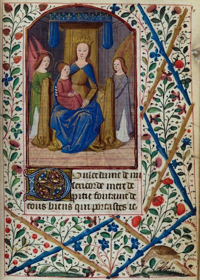 H/L-3-3 fol. 148r Neitsyt ja lapsi, kirjasta Tuntikirja, Pariisin käyttö, 1400-luvun puoliväli tekijältä French School