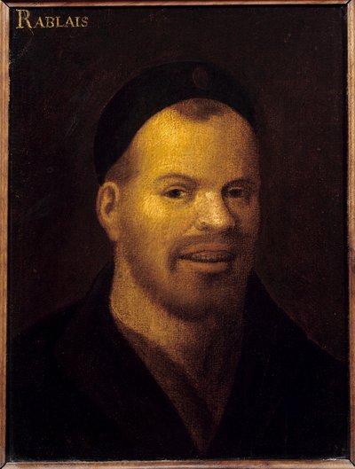 Fantasiapäällikkö tunnistettiin kerran Francois Rabelaisiksi (1494-1553). Ranskalaisen koulun maalaus. 16. vuosisata. Himmeä. 0,32x0,22 m. Versailles. Musee Du Chateau de Versailles et du Trianon - Upea pää, joka tunnettiin aiemmin nimellä Francois Rabelai tekijältä French School
