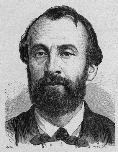 Henri Giffard (1825-1882) ranskalainen höyryaerostaatin keksijä, kaiverrus tekijältä French School