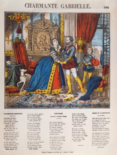 Henri IV (1553-1610), Ranskan kuningas ja hänen rakastajatar Gabrielle dEstrees (1573-99) tekijältä French School