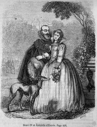 Henri IV (1553 - 1610) ja hänen rakastajatar Gabrielle d