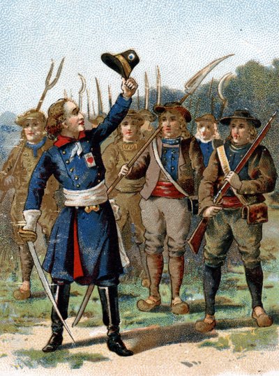 Henri du Vergier, La Rochejaqueleinin (tai Verger de La Rochejacqueleinin) kreivi (1772-1794), päällikkö myyty. Hänellä on merkki rinnassa. tekijältä French School
