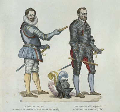 Henri of Guise (1549-88) ja Francois de Montmorency (1530-79), aikalaisesta kaiverruksesta tekijältä French School