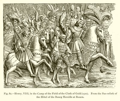 Henrik VIII kultakankaan kentän leirissä (1520) tekijältä French School
