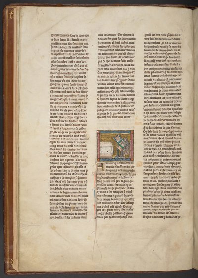 Erakko kirjoituspöydän ääressä, "Estoire del Saint Graal, La Queste del Saint Graal, Morte Artu", n. 1315-25 (muste pergamentille) tekijältä French School